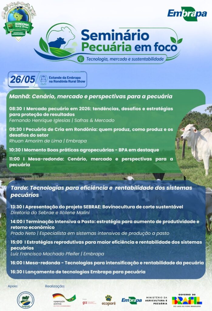 Seminário sobre pecuária sustentável na Rondônia Rural Show (Divulgação: Embrapa)